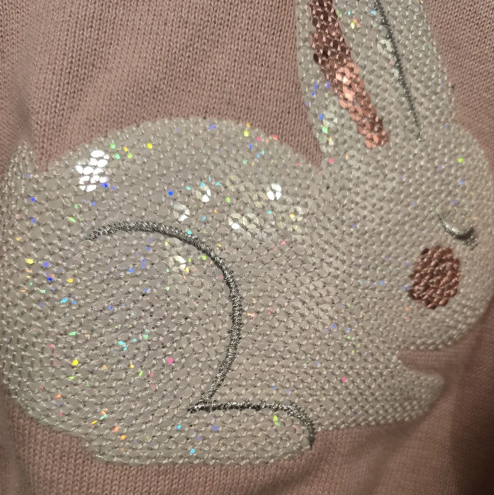 Pink Bunny Knit Sweater for Kids - Picture 2 of 4
